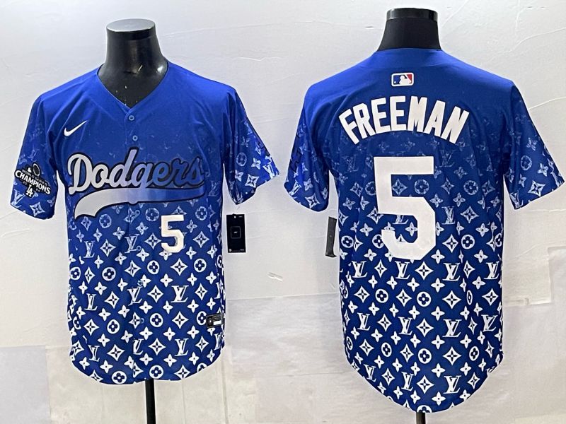 Men Los Angeles Dodgers #5 Freeman Blue Nike 2025 MLB jersey 07